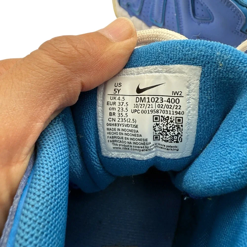 Nike Air More Uptempo TD Kids‎ Blue White Basketball Sneakers DM1023 400 Size 5Y